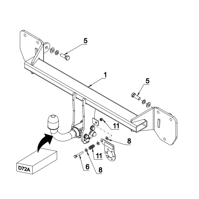Attelage Mercedes CLA Berline C178 (04/2025-) RDSOH (Rotule horizontale démontable sans outil)