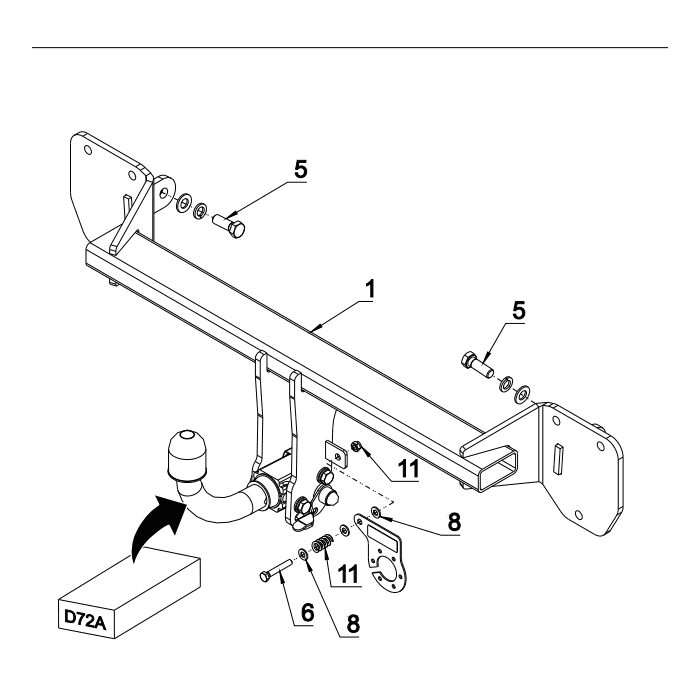 Attelage Mercedes CLA Berline C178 (04/2025-) RDSOV (Rotule verticale démontable sans outil)