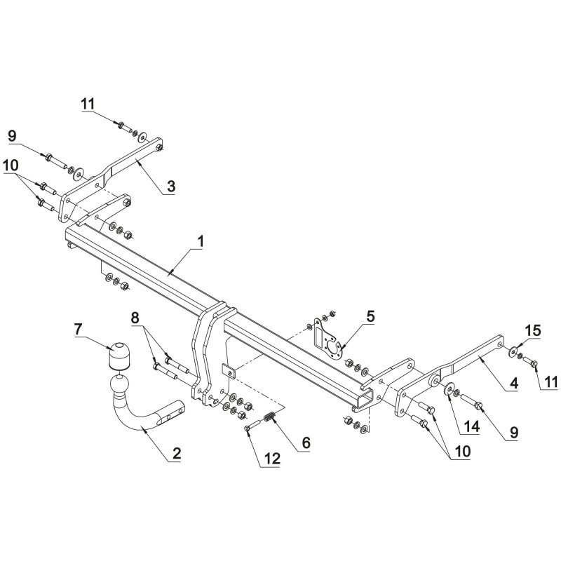 Attelage Rigide Complet Pour Citroën Saxo (1996-2003) + Faisceau électrique 7 Broches - 9